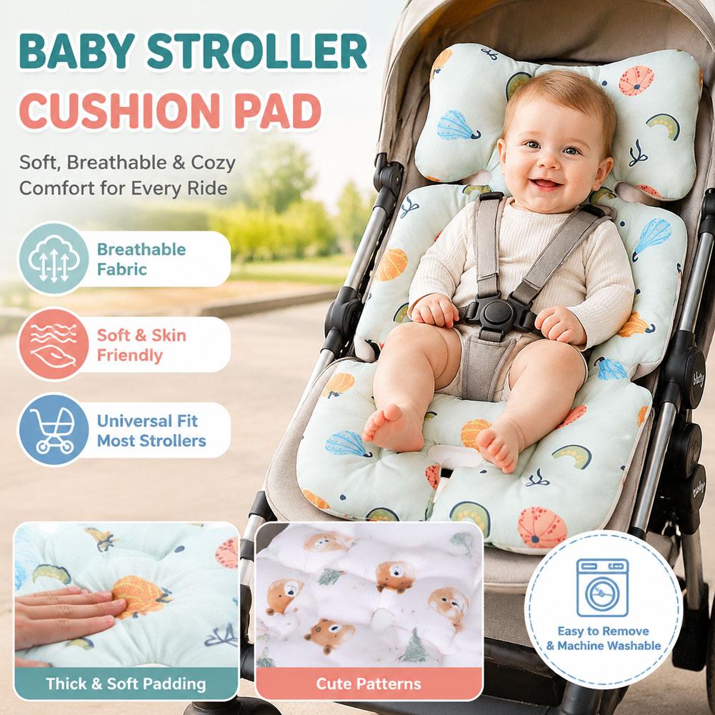 Car Accessories For Baby - Soft Baby Stroller Seat Cushion Pad