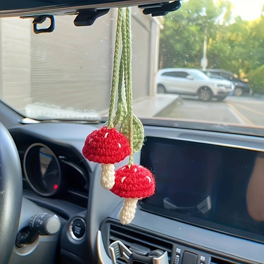Car Accessories Walmart - Handmade Crochet Red Mushroom Car Hanging