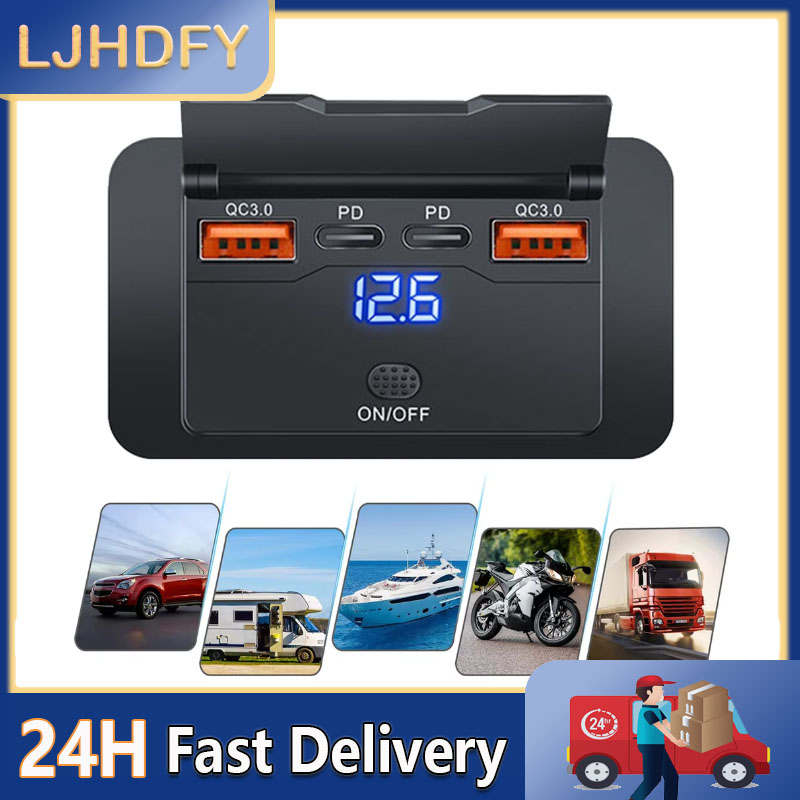 4 Ports Dual PD Dual QC 3.0 US - Car Accessories Qc ulasan dan harga