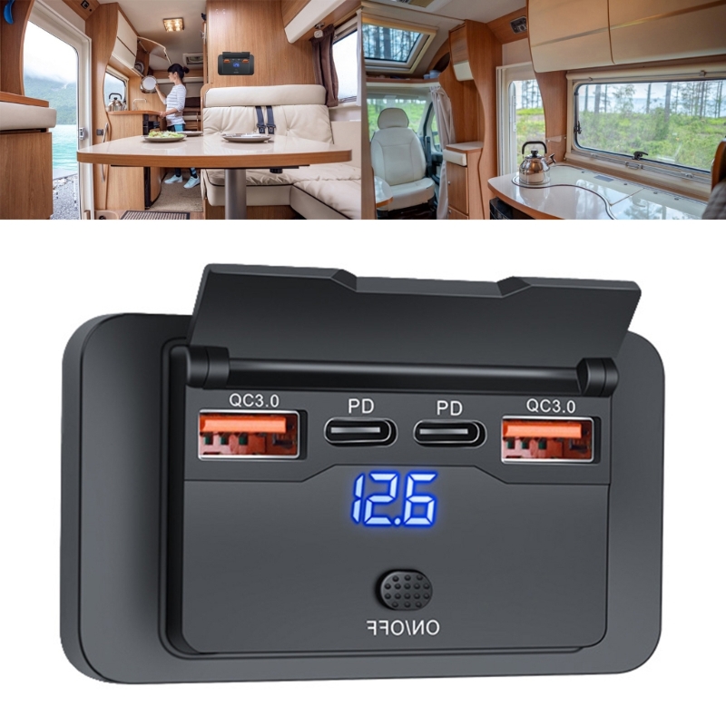 4 Ports Dual PD Dual QC 3.0 US - Car Accessories Qc ulasan dan harga