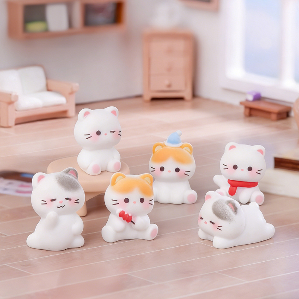 6pcs Cute Cat Resin Figurines  - Car Accessories Walmart ulasan dan harga
