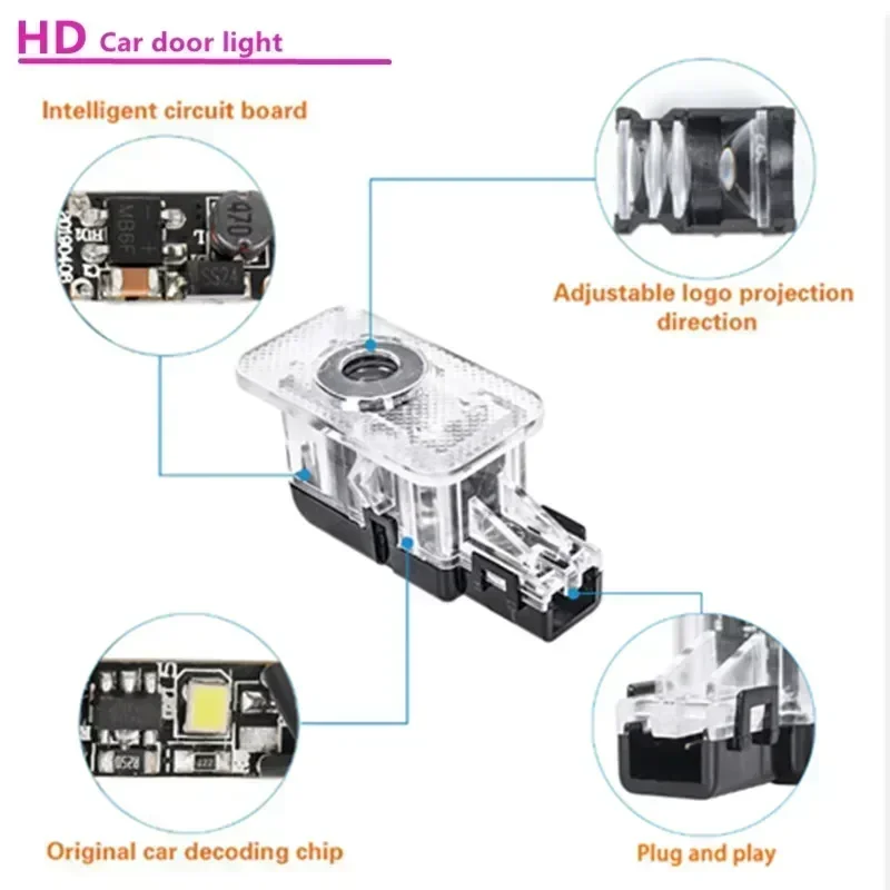 2PCS LED Car Door Welcome Warn - Volvo Car Accessories Xc90 ulasan dan harga