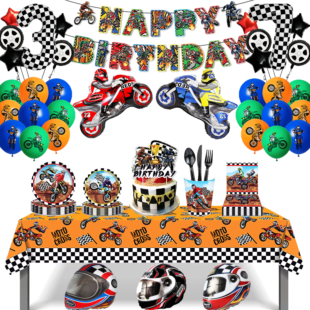 Motorcycle Theme Happy Birthda - Car Accessories Banner ulasan dan harga