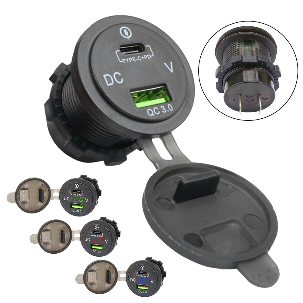 LED Outlet QC 3.0 Socket Voltm - Car Accessories Qc ulasan dan harga