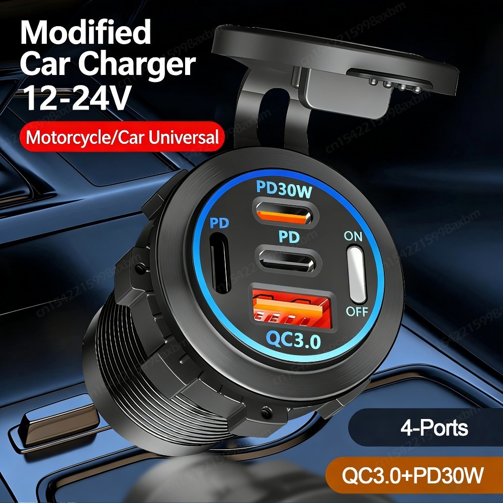 12V QC3.0 USB-C Outlet Socket  - Car Accessories Qc ulasan dan harga