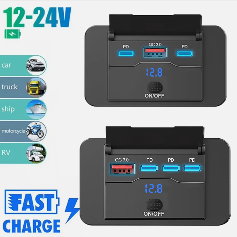 Three PD & QC 3.0 USB Car Char - Car Accessories Qc ulasan dan harga