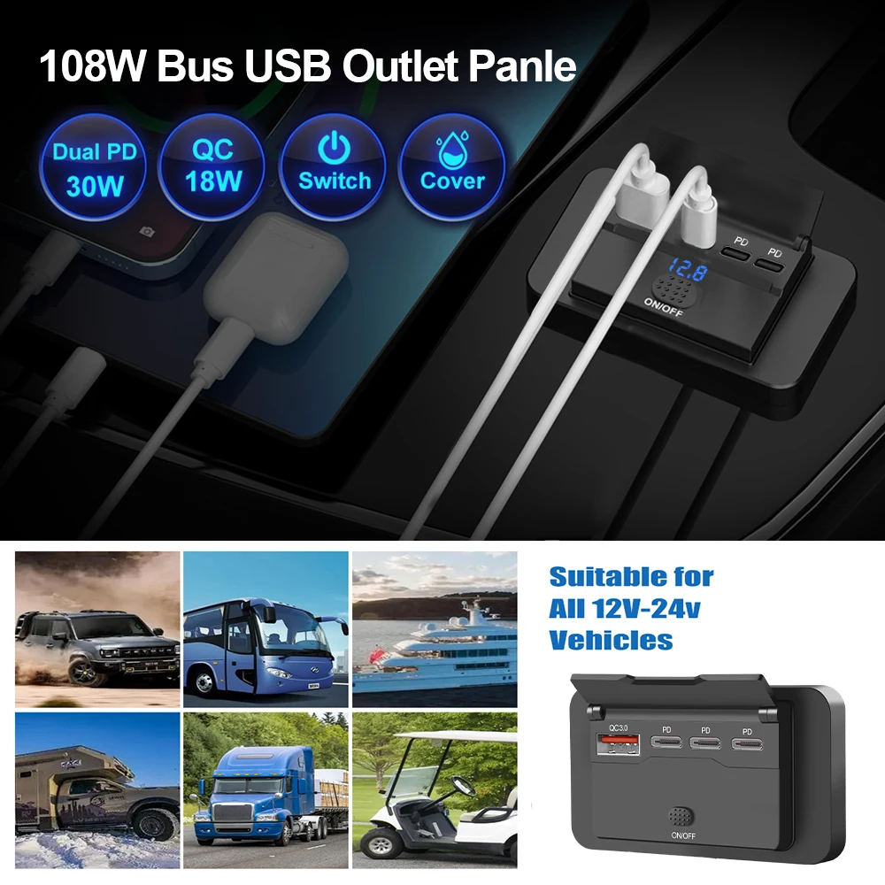 Three PD & QC 3.0 USB Car Char - Car Accessories Qc ulasan dan harga