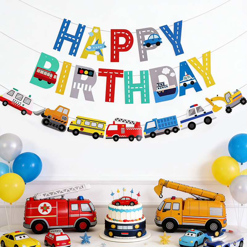Cartoon Car Happy Birthday Ban - Car Accessories Banner ulasan dan harga