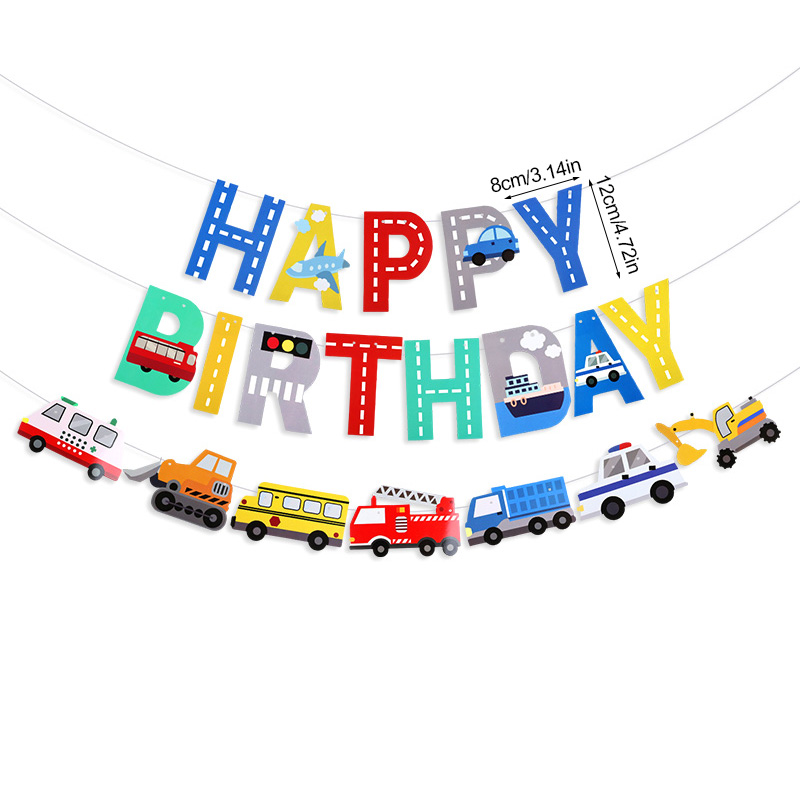 Cartoon Car Happy Birthday Ban - Car Accessories Banner ulasan dan harga