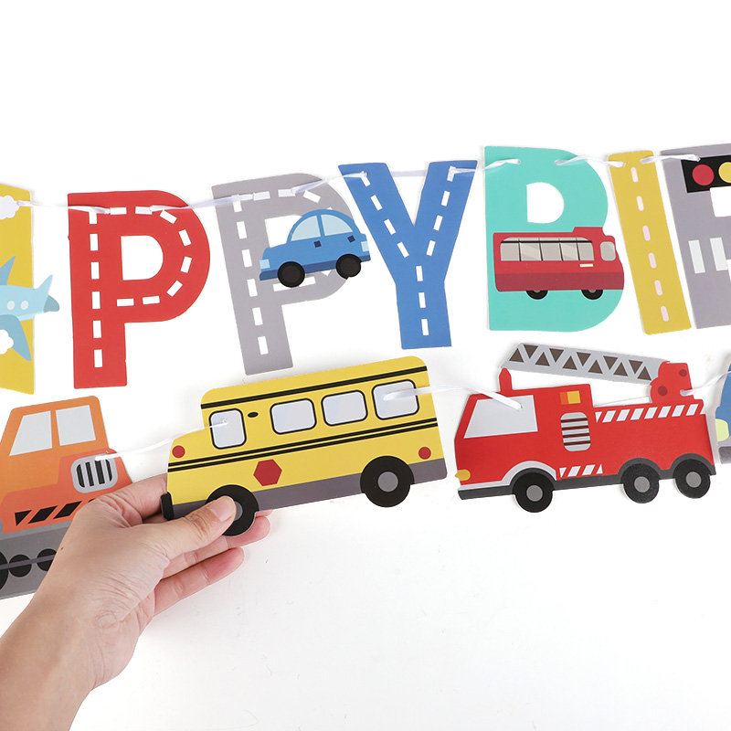 Cartoon Car Happy Birthday Ban - Car Accessories Banner ulasan dan harga