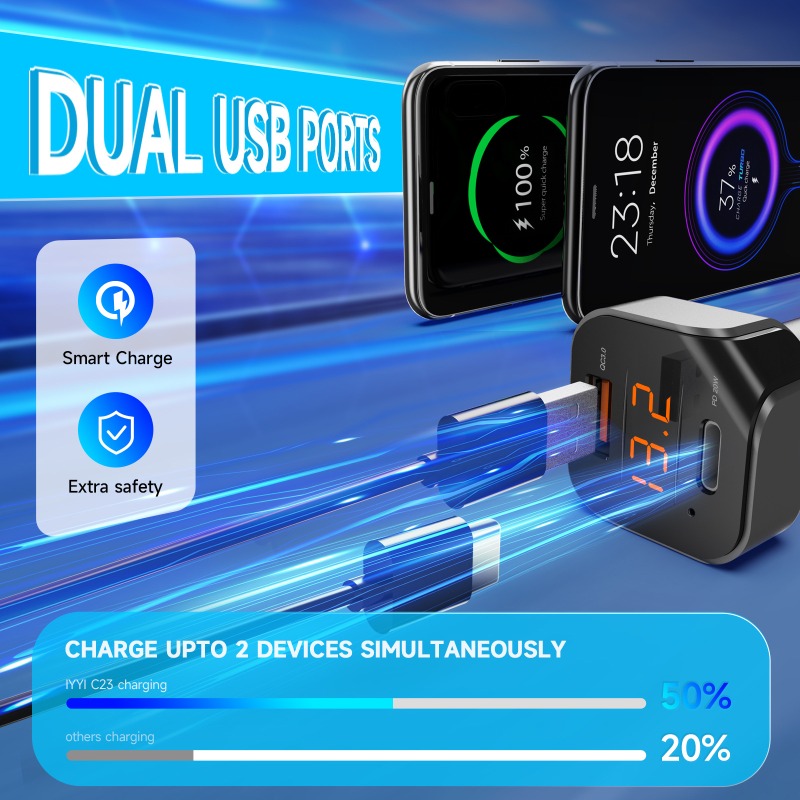 C23 Bluetooth 5.1 Car MP3 True - Car Accessories Qc ulasan dan harga