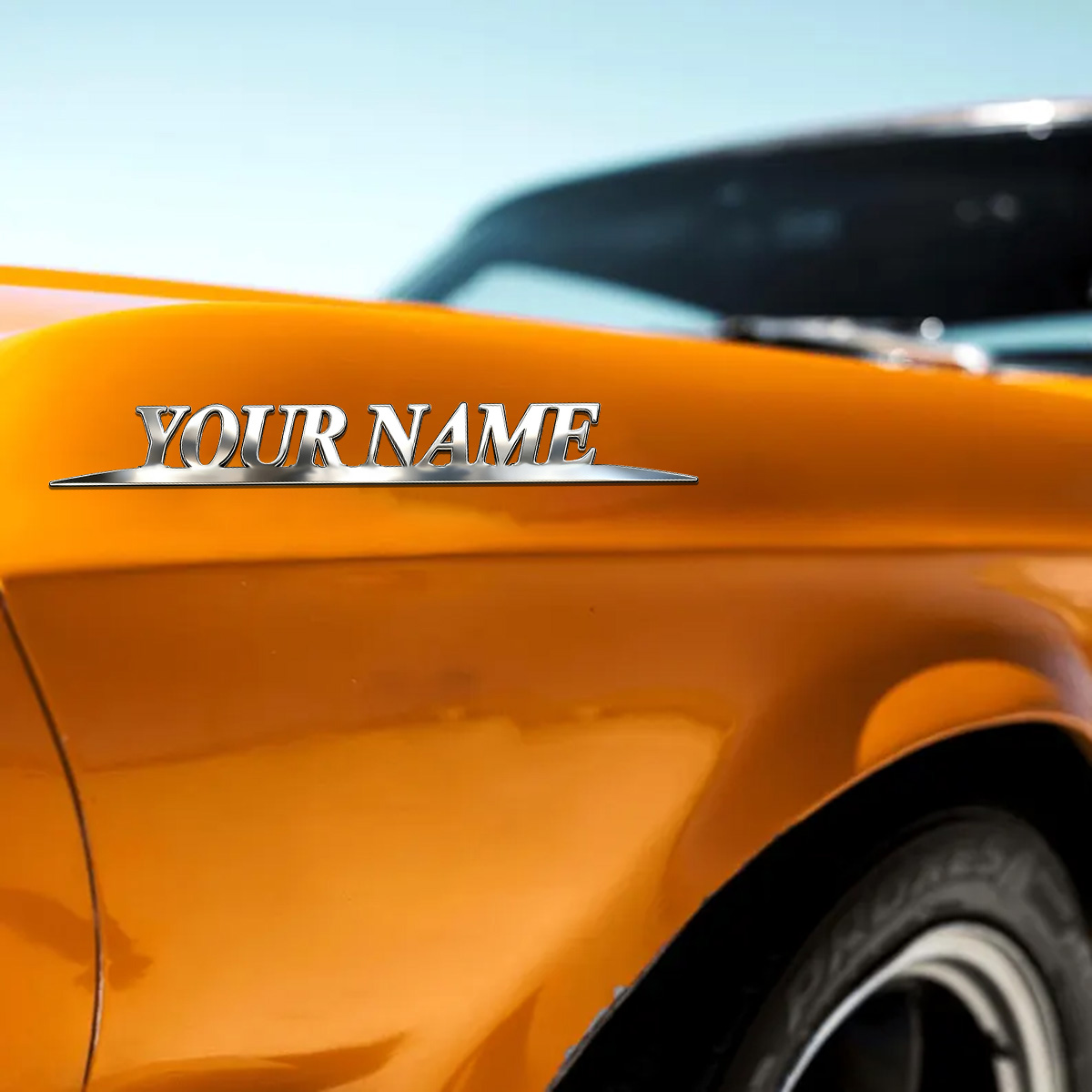 Metal Trendy YOUR NAME Sticker - Car Accessories For Baby ulasan dan harga