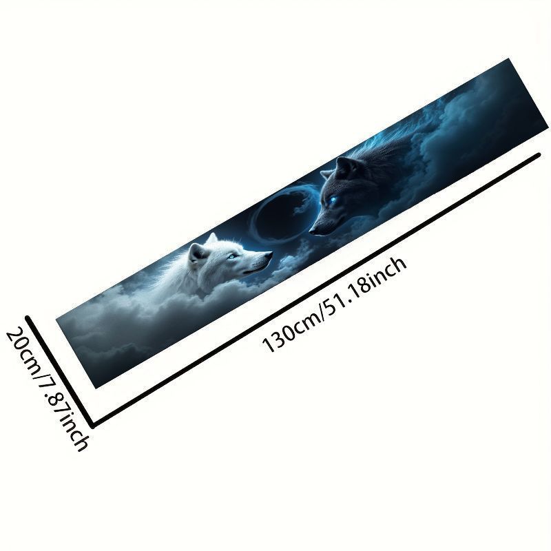 1PC Dual Wolf-themed Car Front - Car Accessories Banner ulasan dan harga
