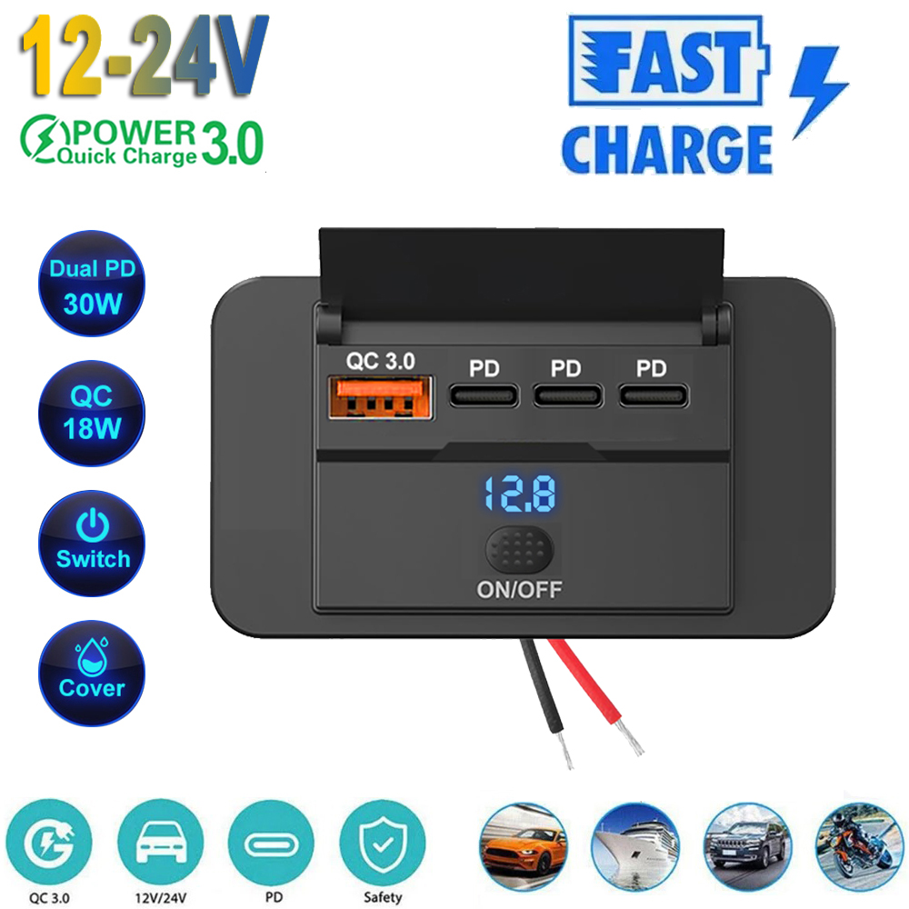 2025 4 Ports 12V RV USB Outlet - Car Accessories Qc ulasan dan harga