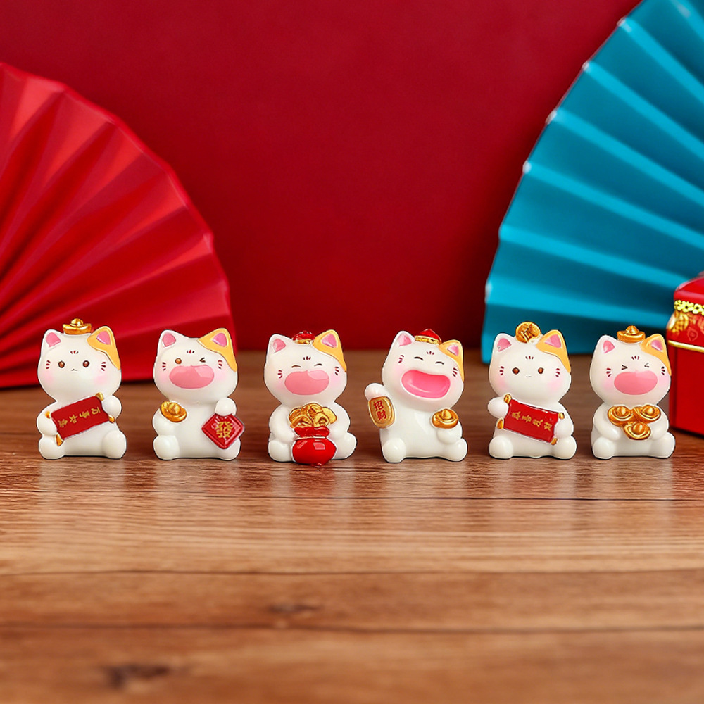 6Pcs Mini Lucky Cat Ornaments  - Car Accessories Walmart ulasan dan harga