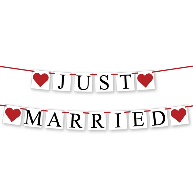 JUST MARRIED Wedding Banner Se - Car Accessories Banner ulasan dan harga
