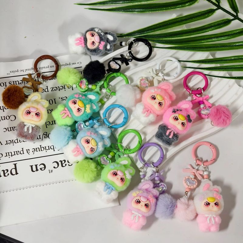 10pcs Cartoon Flocking Keychai - Car Accessories For Baby ulasan dan harga