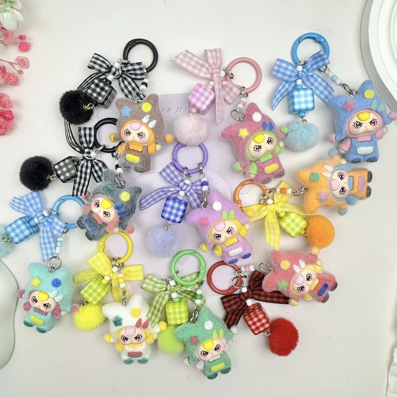 10pcs Cartoon Flocking Keychai - Car Accessories For Baby ulasan dan harga