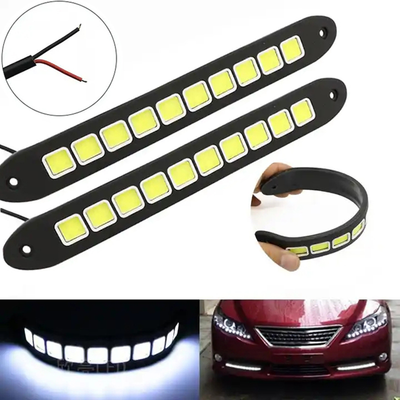 1/2pcs DRL COB Car LED Daytime - Car Accessories For Road Trip ulasan dan harga