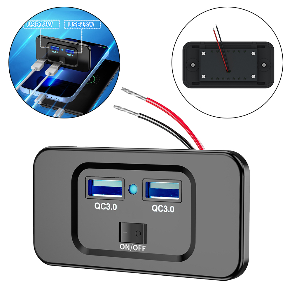 12V-24V QC 3.0 Dual USB Car Fa - Car Accessories Qc ulasan dan harga