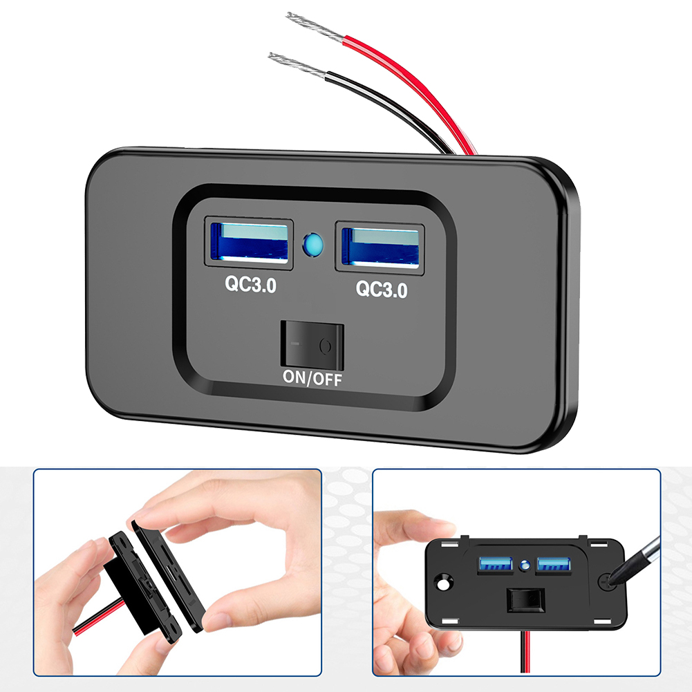 12V-24V QC 3.0 Dual USB Car Fa - Car Accessories Qc ulasan dan harga