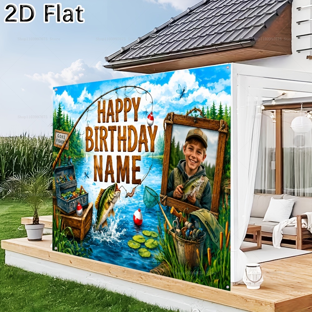 Custom Name Photo fishing-them - Car Accessories Banner ulasan dan harga