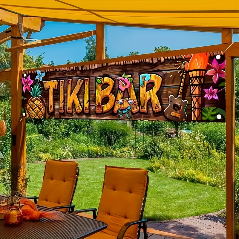 Tiki Bar Banner Tropical Hawai - Car Accessories Banner ulasan dan harga