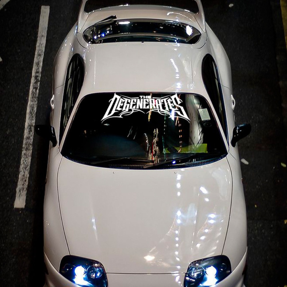 1pc THE DEGENERATES JDM Sport  - Car Accessories Banner ulasan dan harga